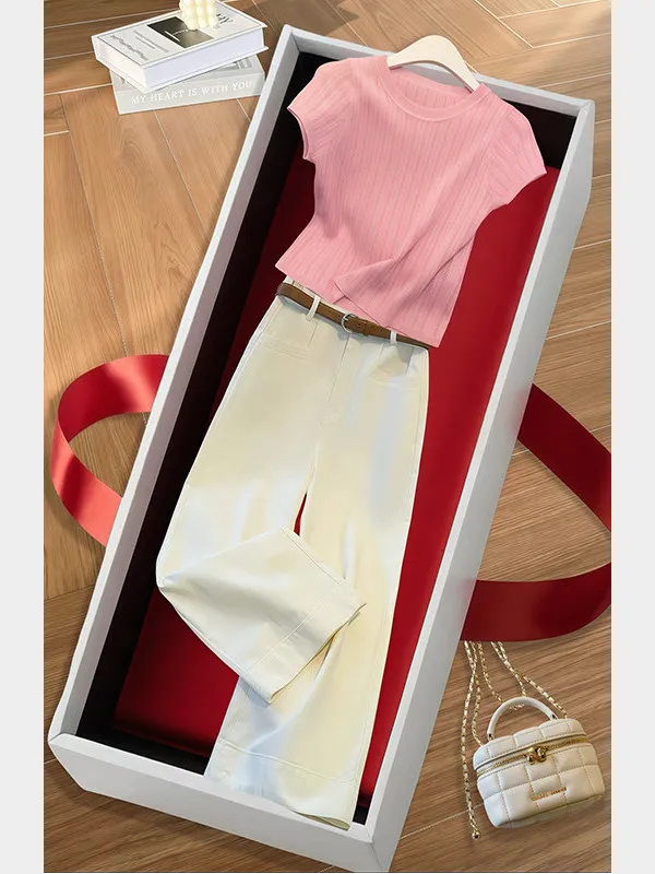 

High Waist Wide Leg Jeans Women's Loose Fit Straight Cut Pants Spring Summer Autumn Breathable Comfortable Denim Trousers