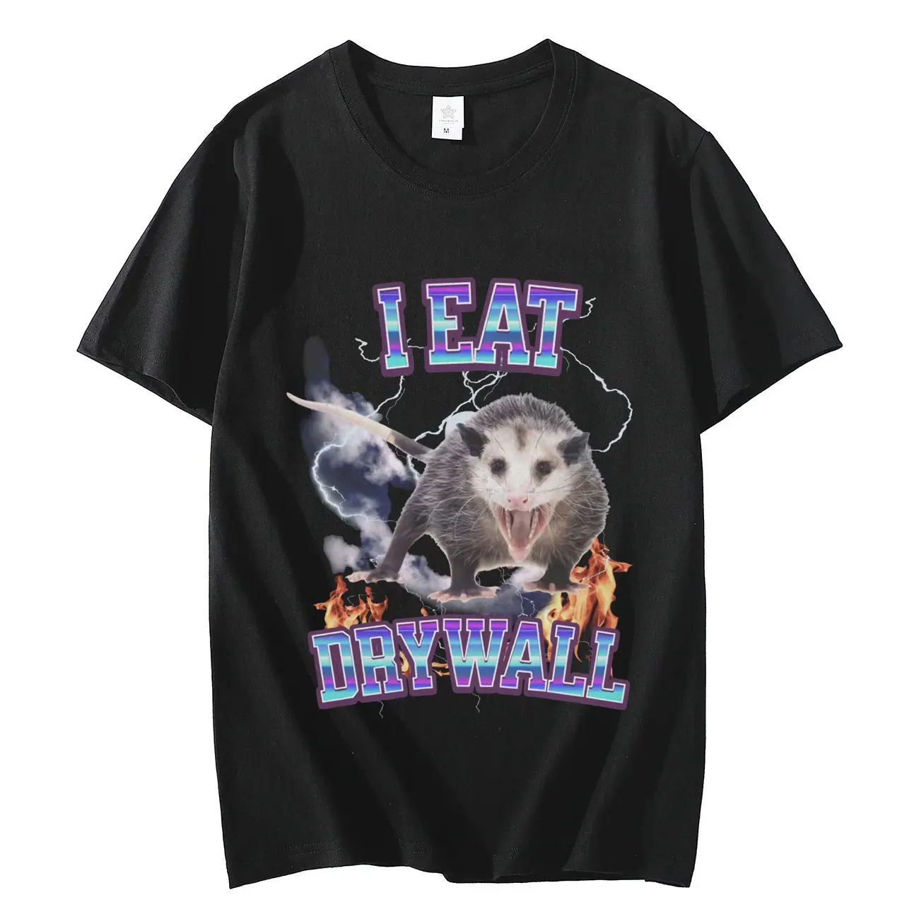 Je mange du mur sec Opossum graphique T-shirts mode drôle Meme à manches courtes T-shirt décontracté Vintage T-shirts Y2k Streetwear femmes Y2K