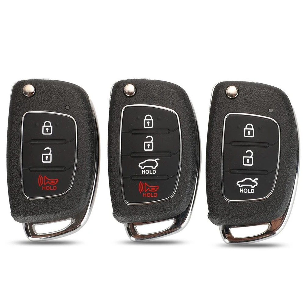 

Jingyuqin New 3/4Button Remote Flip Car Key Fob Shell For Hyundai Accent Santa Fe I20 I30 I45 IX35 IX45 Mistra I40 Solaris Verna