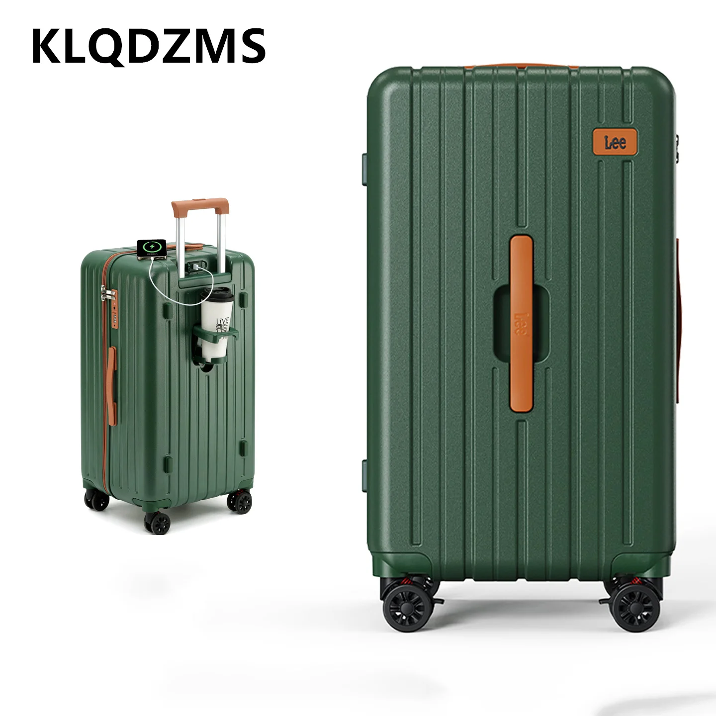 KLQDZMS ABS + ПК Чемодан 20 "24" 26 "28 дюймов Большая вместительная тележка Посадковая коробка Сверхлегкий ящик для пароля Чемодан на колесиках