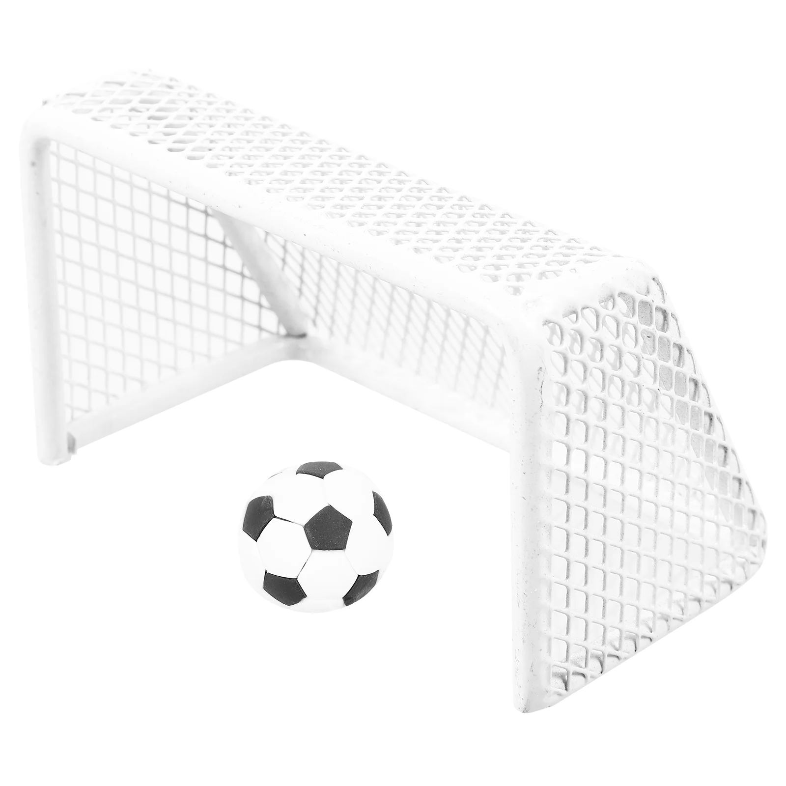 Mini Football Goal House Soccer Miniature Balls Dollhouse Fish Tank White Sports Statues