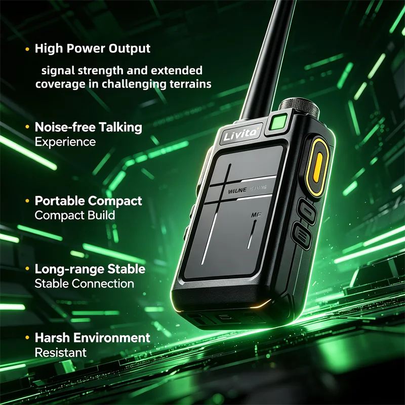 Two Way Radios Long Range Walkie Talkies Rechargeable 16 Channels Handheld Dual PTT Portable for Outdoor Camping Hiking Hunting