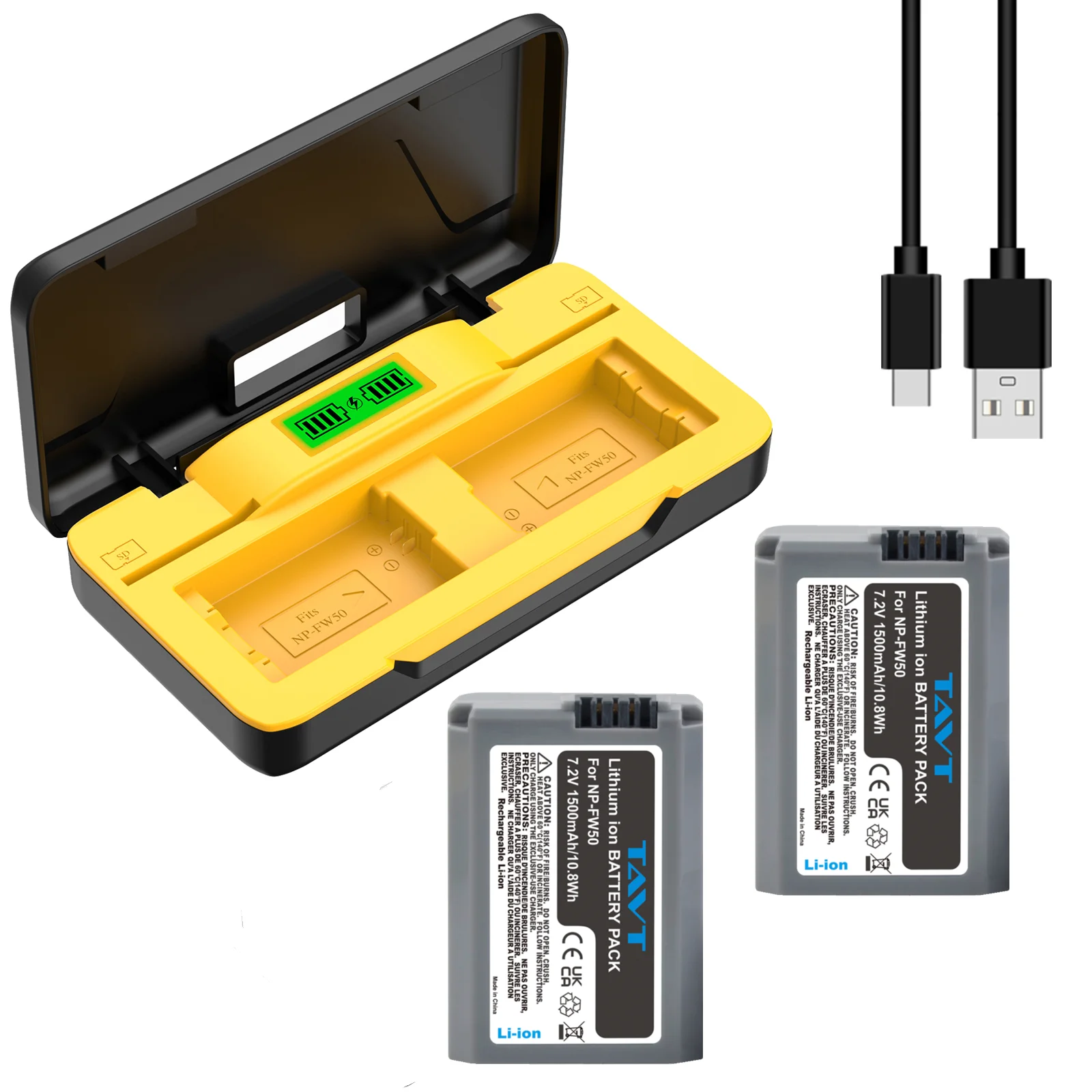 

NP-FW50 NP FW50 Battery+PD20W Charger with Type C Port for Sony A6000 A6400 A6300 A6500 A7 A7II A7RII A7SII A7S A7S2 A7R ZV-E10