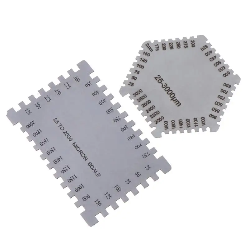 Stainless Steel Hexagonal Wet Film Comb Gauge 25-3000um For Paint Coating Thickness 1MM Measurement On Walls And Surfaces