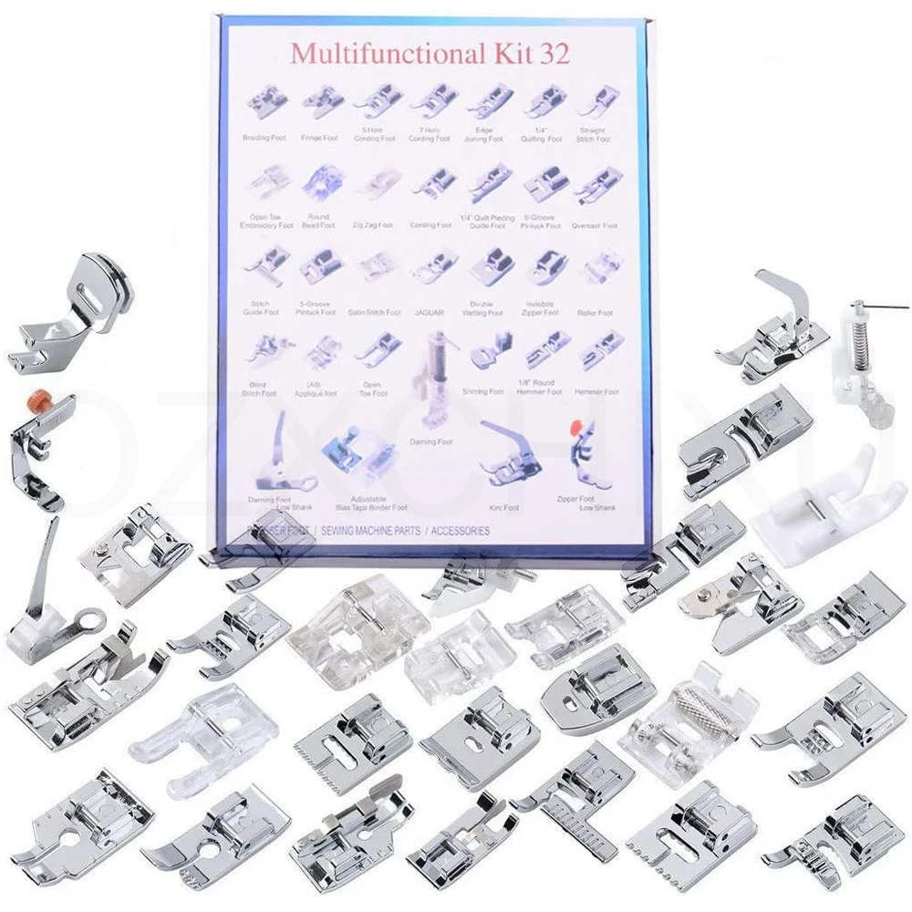 32 szt. Stopka do szycia zestaw stopa dociskowa dla piosenkarza brata Janome Kenmore Babylock Elna Toyota nowe domowe maszyny do szycia z niskim