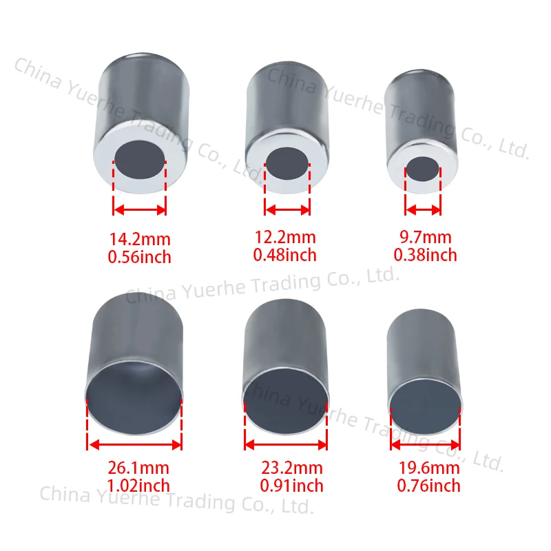 

60 pcs/lot, #6 #8 #10 R12 A/C Metal Steel Crimp Ferrule Fitting Assortment for Standard Barrier Hydraulic Hose Crimper Ferrules