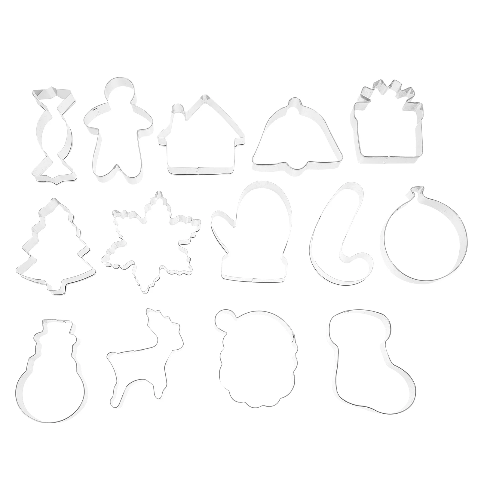 

14 Pcs Cookie Cutter Set Pastry and Molds Shapes for Cakes Bread Lovely DIY Tray Items