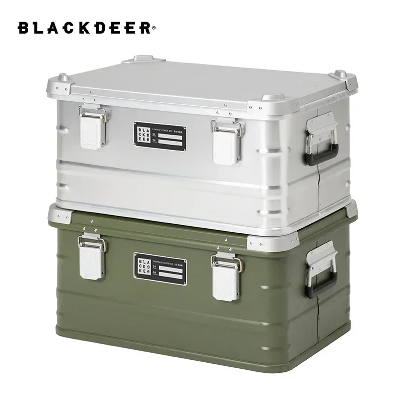 

BLACK-DEER 47L Aluminum Alloy Box Outdoor Camping Storage Box High-capacity Move House Travel Sundries Trunk Portable Case