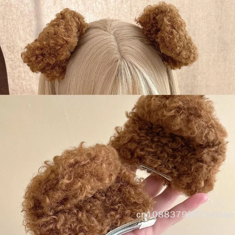 [ZYAS]1Pair New Cute Puppy Ears Side Clips For Girls Plush Hairpin Kawaii Barrettes Headwear Kids Hair Accessories Gifts