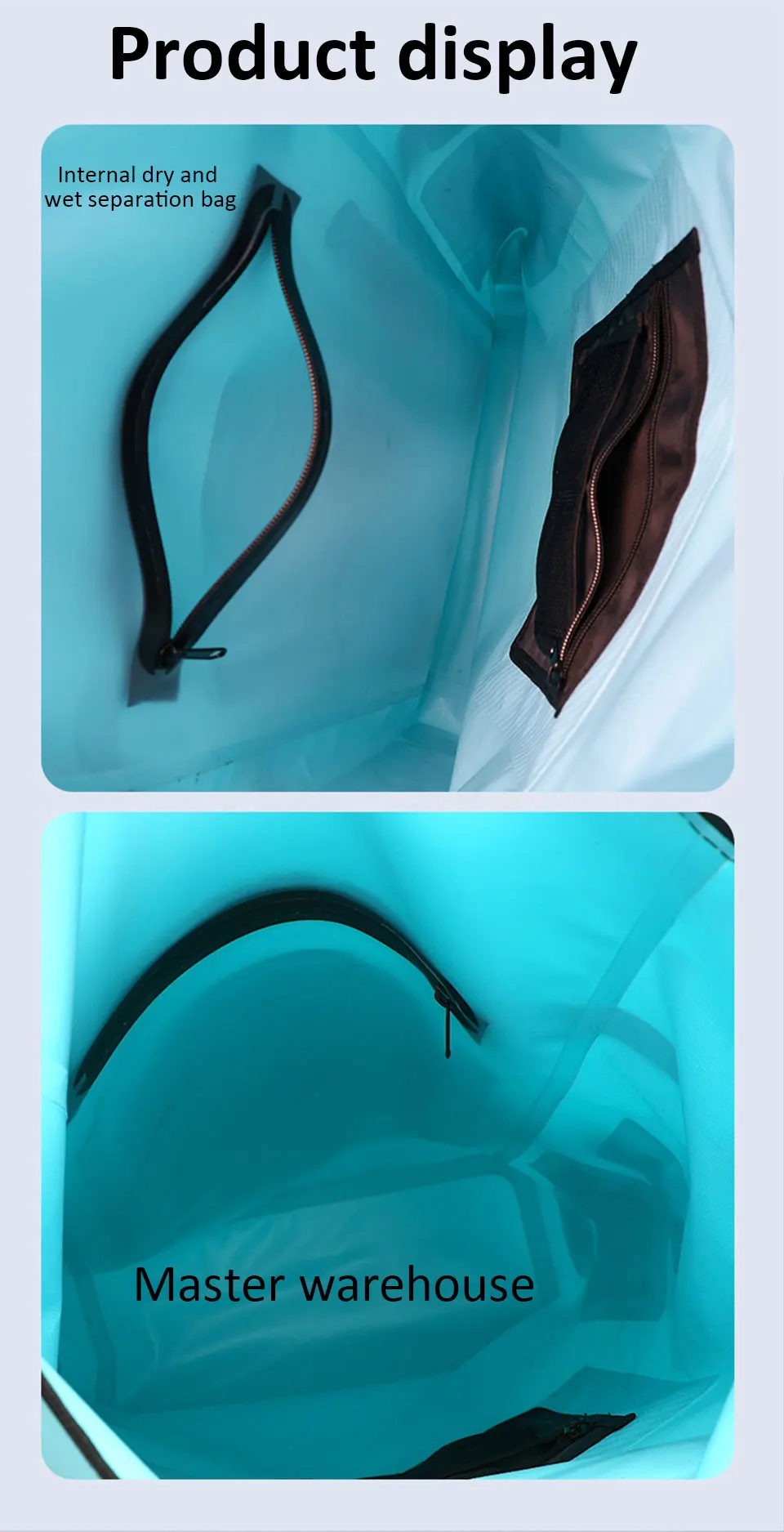 30L Trockentasche mit großem Fassungsvermögen, Trocken- und Nasstrennung, wasserdichter Schwimmrucksack für Reisen/Wassersport/Wandern, Aufbewahrungstasche – Detail 14