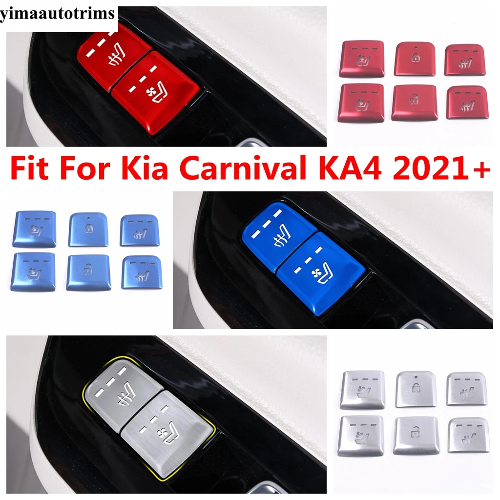 

Car Inner Door Armrest Window Lift Lock Memory Button Sequins Cover Trim For Kia Carnival KA4 2021 - 2024 Accessories Interior