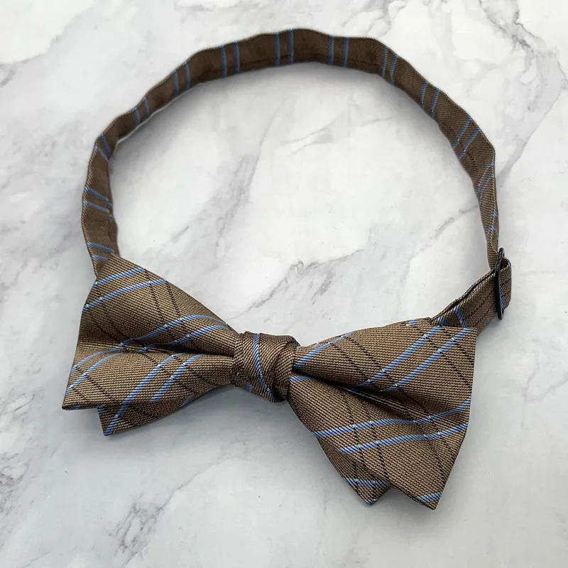 MUGIVALA Moda Masculina Dot Bowtie Formal Wear Negócios Leisurely Bow tie Performance Host Interviewkhaki Café Marrom