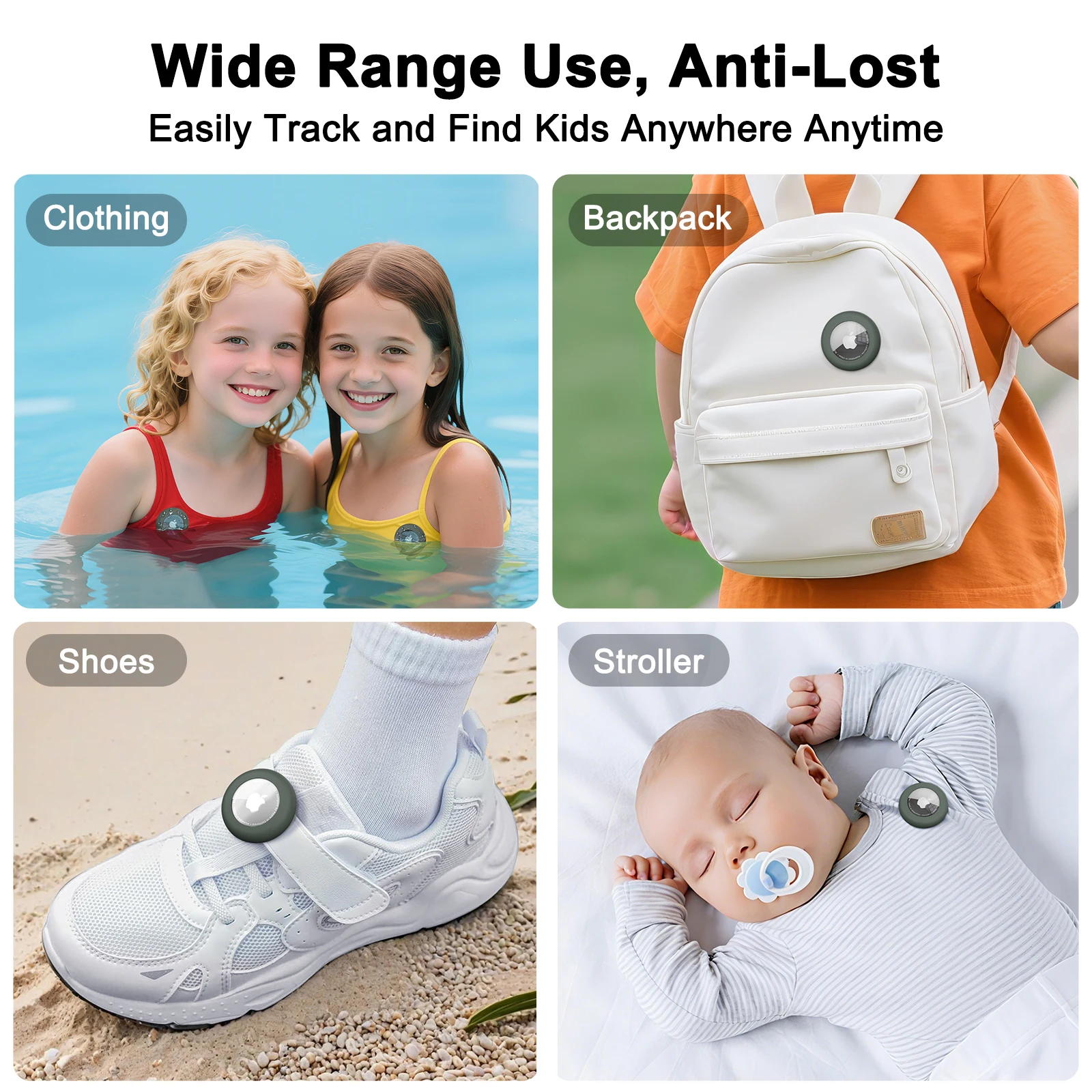 Tempat Silikon untuk Casing Apple Airtag dengan Pin Tak Terlihat Penutup Pelacak GPS AirTag untuk Ransel Sepatu Pakaian Lansia Anak-anak