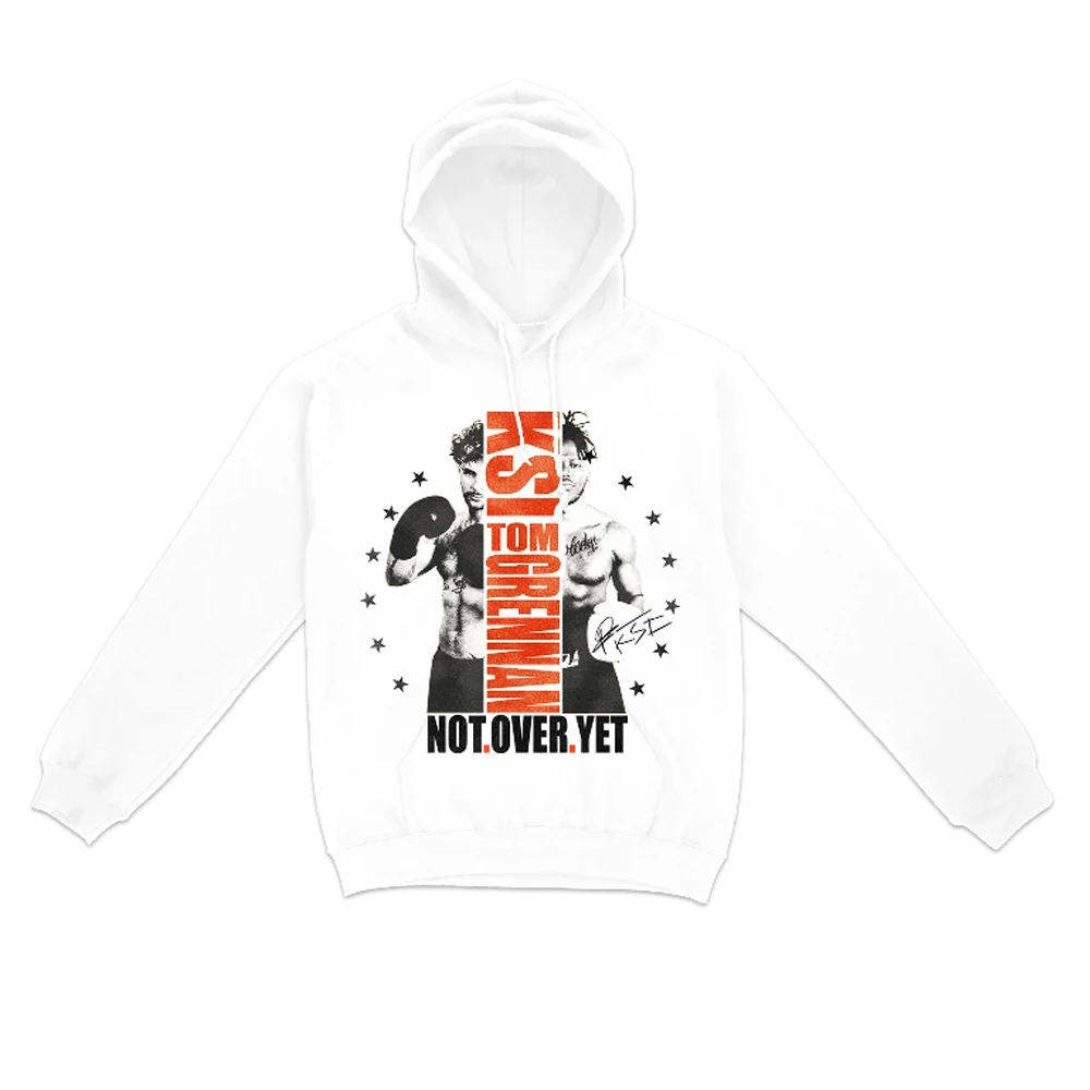 

KSI Not Over Yet Hoodie Unisex Long Sleeve White Hoodies Women Men Hooded Sweatshirt Fashion Clothes