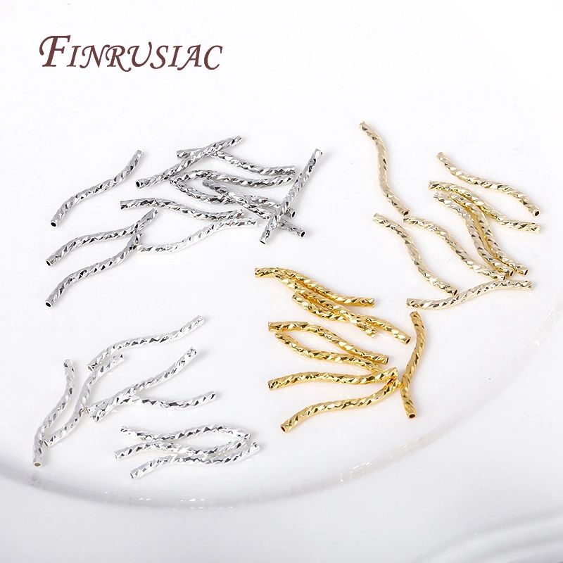 Hand gefertigte DIY Schmuck Befunde Komponenten 18 Karat vergoldet s Form gebogenes Rohr Messing Metall Twisted Tube Perlen Stecker – Detail 19
