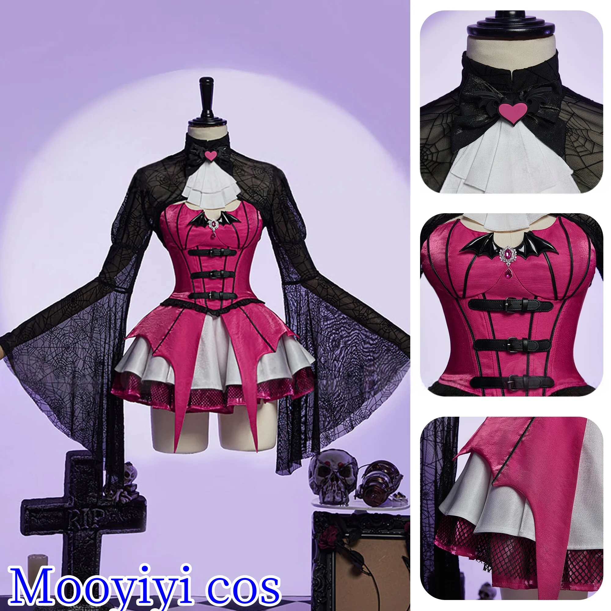 

Draculaura Cosplay Costume Emily Halloween Christmas Comic Exhibition Monster Cos High Women Dress S-XL Cute Dress Newly