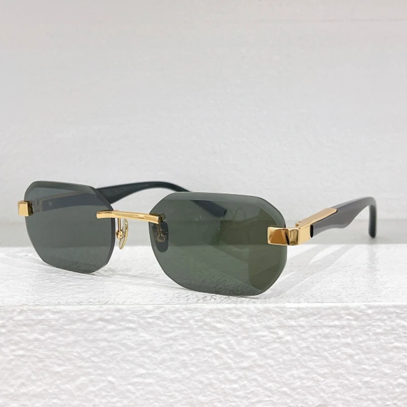 

Z07 Square Rimless Handmade Acetate Sunglasses Designer Polygon Germany Style Men Fashion UV400 Outdoor Eyeglasses with Case