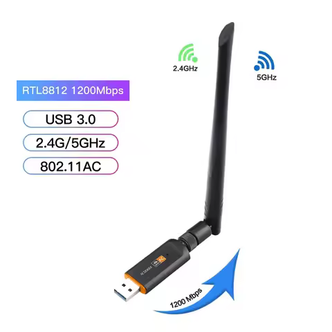 Wifi Adapter Dual Band 2.4GHz 5GHz Wifi Usb 1200Mbps Wireless wifi Dongle with 5dB Antenna PC Computer Network Card Receiver