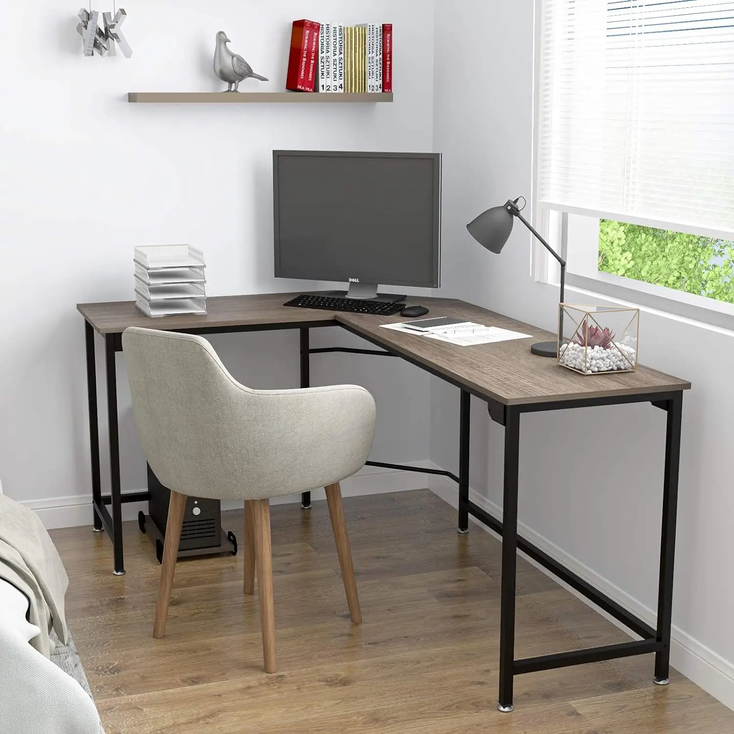 L Shaped Desk Corner Gaming Computer Desks for Home Office PC Workstation Study Writing Work Gamer Table, Easy to Assemble