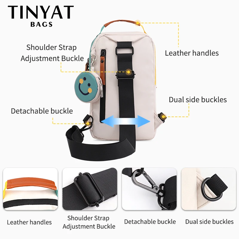 Tinyat Women’s Crossbody Bag Fashion Sling Bag Zipper Banana Bag Casual Handbag with Adjustable Strap