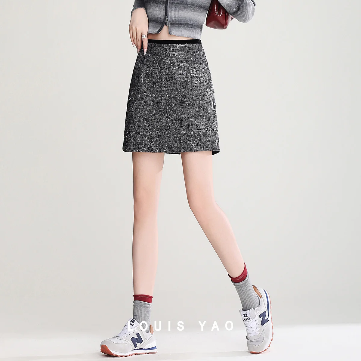 

Sequins Embroidery Mini Skirt Temperament Pants in The Design of Anti-glare Short Skirt Woman Female Clothing Spring 2025