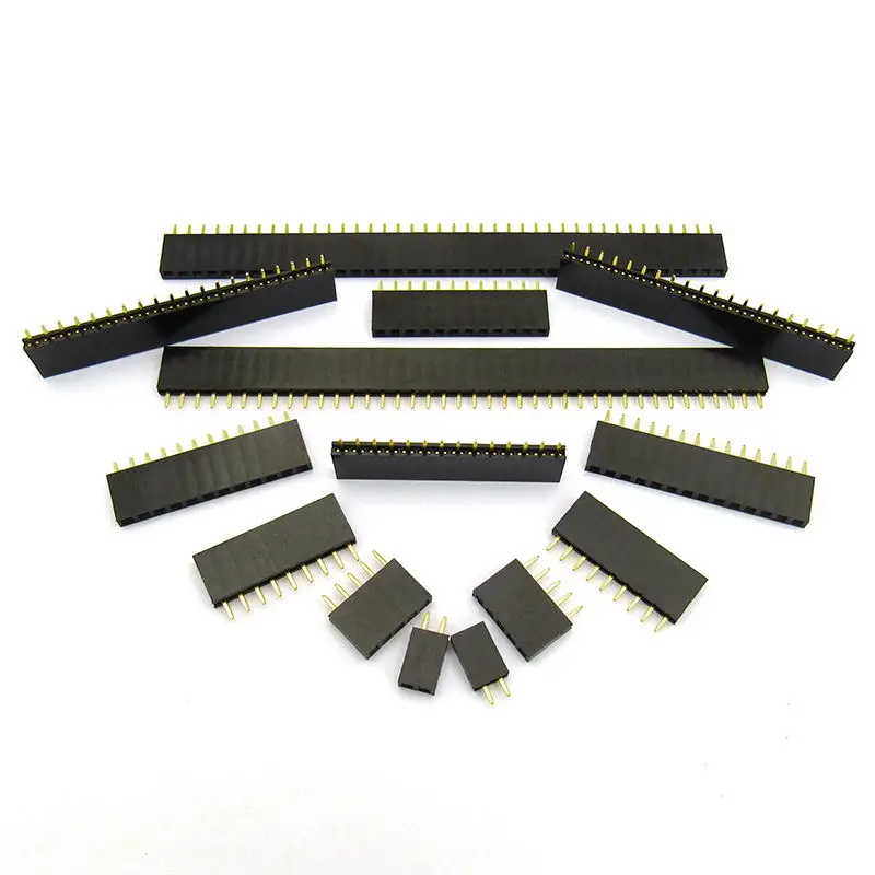 10pcs Pitch 2.54mm 1x14/15/16/17/18/19/20/9/10/12Pin Female Single Row Pin Header Strip PCB Connector Single Row Mother