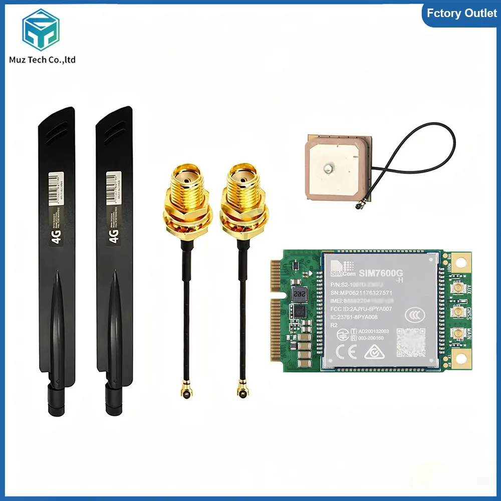 Adaptador USB SIMCOM SIM7600G-H PCIE+4G com Slot para Cartão SIM, Módulo Global LTE CAT4 com Suporte GNSS