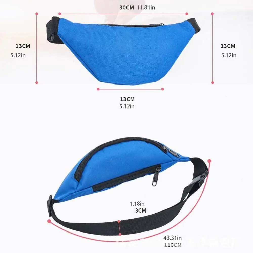 Fashion Solid Color Running Chest Bag Waterproof Nylon Sports Shoulder Bag Oxford Coin Purse Fitness Crossbody Bag Travel