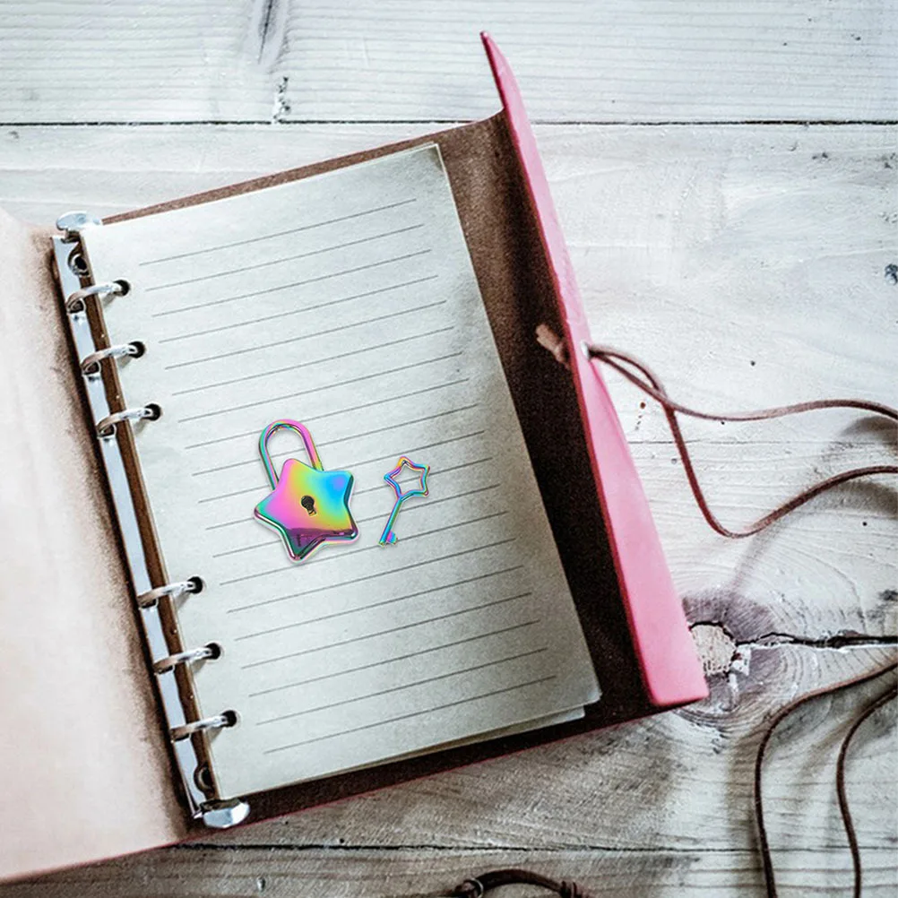 

2Pcs Star Shaped Padlock Mini Cute Lock Key Jewelry Box Purse Handbag Backpacks Cabinet Treasure Chest Suitcases Travel