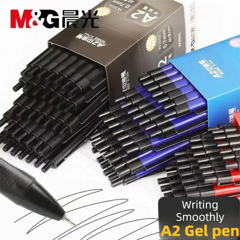 

A2 Gel Pen 10/40pcs 0.7mm Fine Point Refillable Black Red Blue Triangle Pens Comfortable Writing Student Exam Office Supplies