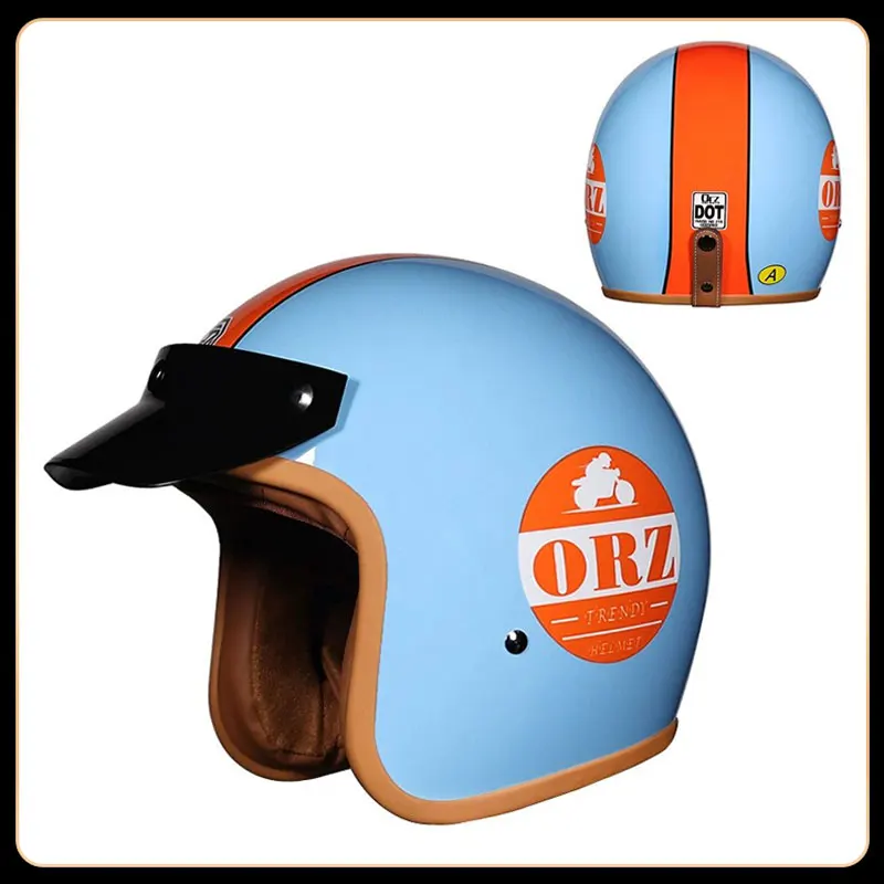 

Мотошлем ORZ Vintage 3/4, сертифицированный DOT, подходит для всех сезонов