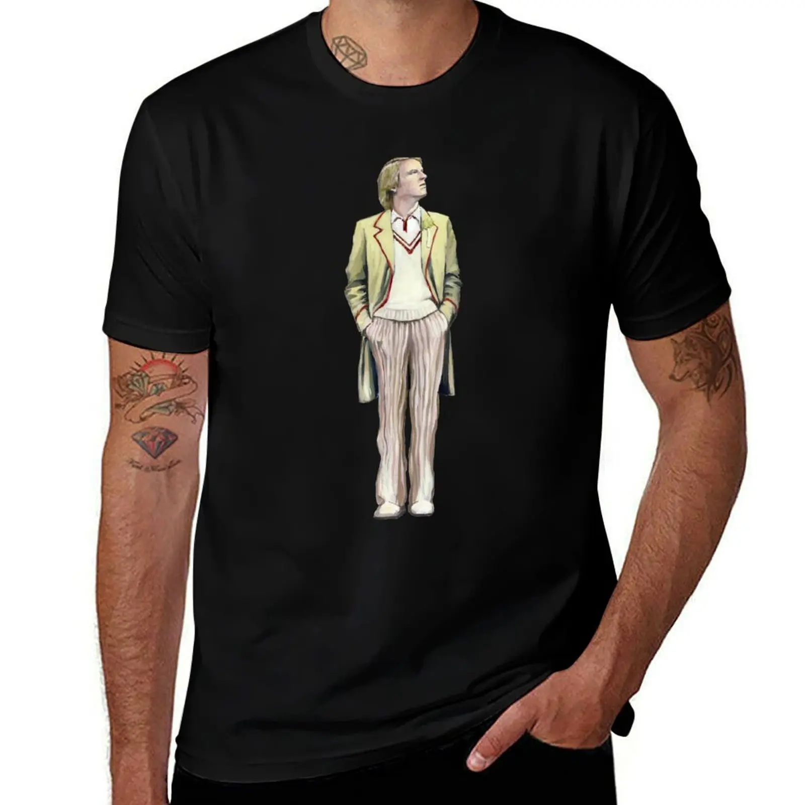 

The 5th Dr Who: Peter Davison T-Shirt Funny t-shirt sublime football t shirt mens cotton t shirts