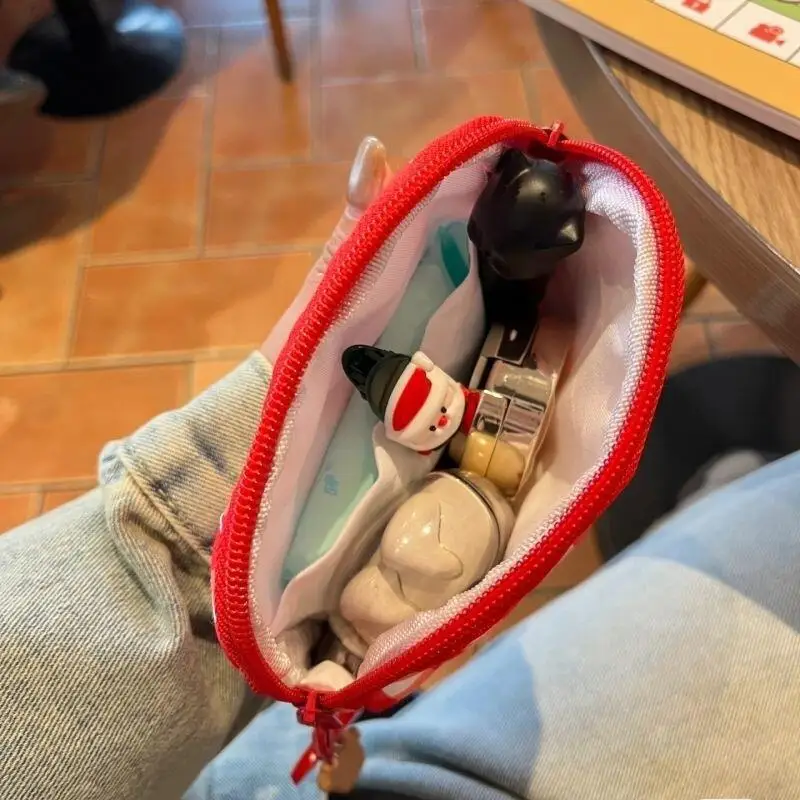 سانريو مرحبا كيتي حقيبة مستحضرات التجميل خمر هريرة حقيبة مستحضرات تجميل صغيرة محمولة السفر تخزين أكياس عملة أكياس الفتيات هدايا عيد الميلاد