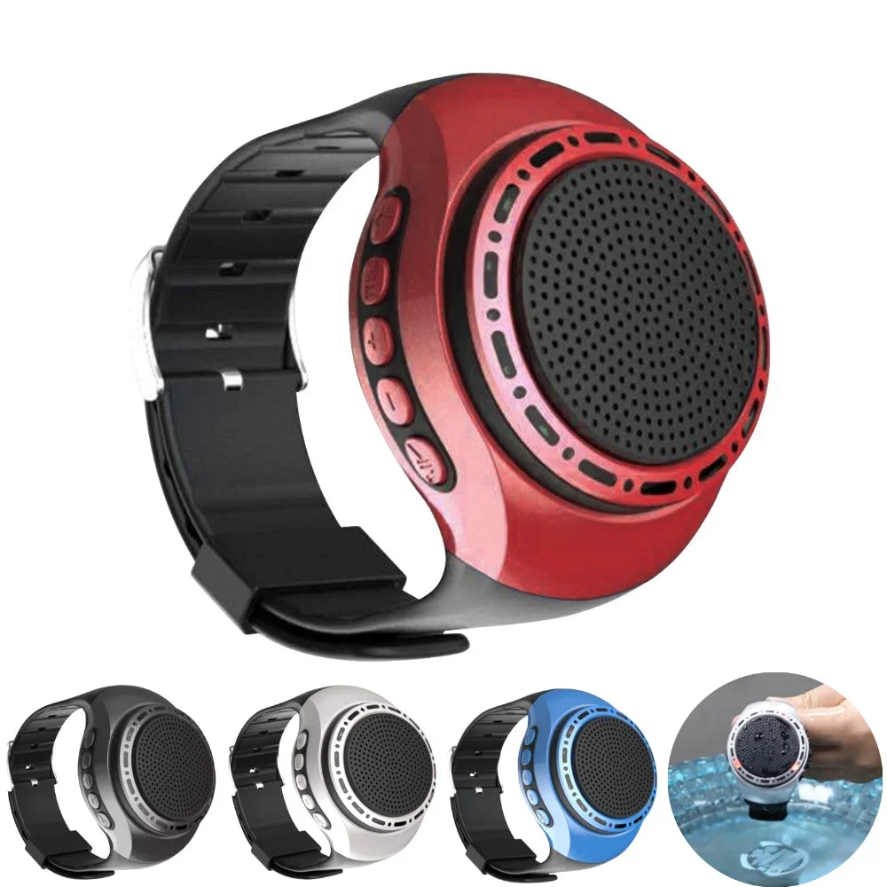 

New U6 Wrist Watch Bluetooth Speaker With FM Radio Portable Outdoor Sports Running Wearable Mini Speaker Wireless Subwoofer