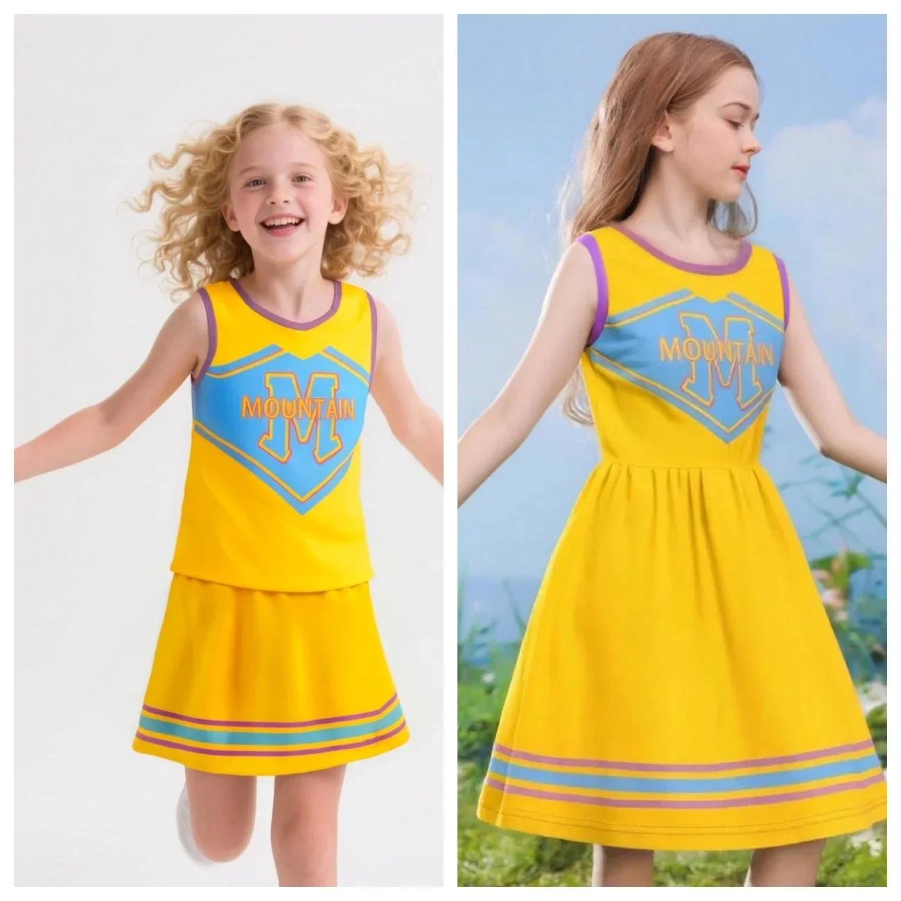 

Girls Zombies4 Halloween Costumes Girls Cosplay Costume Cute cartoon style Girls Cheerleading skirt set