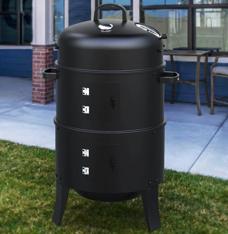 

Home Smoked Barbecue Grill Small Outdoor Wood Charcoal BBQ Stove Chicken/Duck/Bacon/Sausage/Fish/Sweet Potato Roast Oven