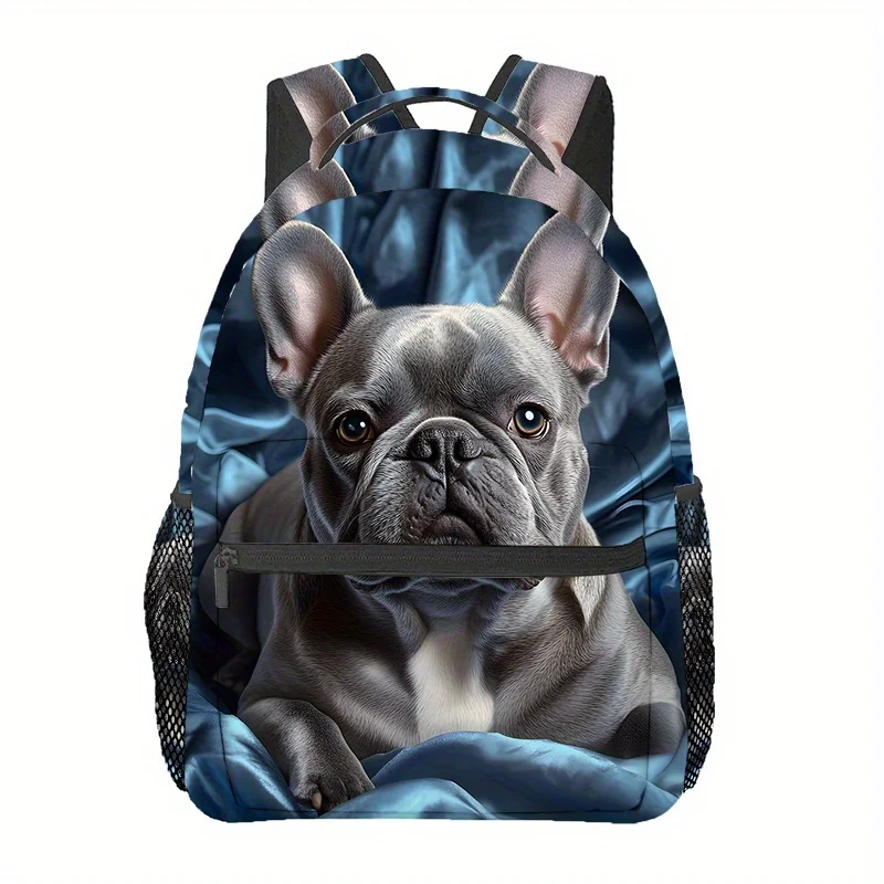 

Charming French Bulldog Print Backpack Lightweight Adjustable Strap Zipper Closure Casual Style Backpack for Beach Yoga Travel