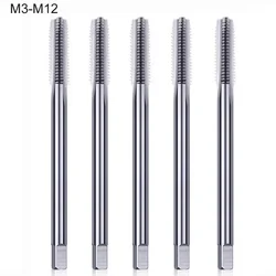 1Pcs Long Shank Straight Flute Screw Tap Machine Thread Tap HSS Screw Taps Metric Plug Tap For Metalworking Tools M3-M12