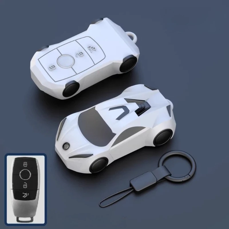 

Car Shape Model Car Key Fob Cover Silicone Key Case Protector Suit for Mercedes Benz C-Class E-Class W205 W206 W213 A-Class GLC