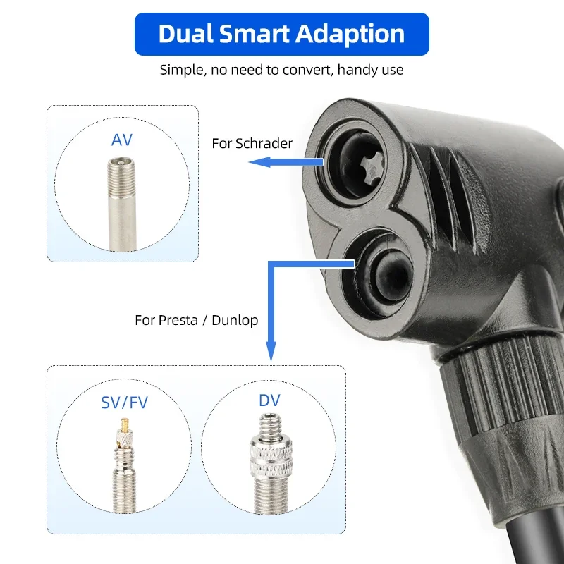 3 in 1 Pump Hose Fits AV FV DV Nozzles Air Inflator Repair Service M14 Threaded 80cm Soft Tube Schrader Presta Dunlop Connector