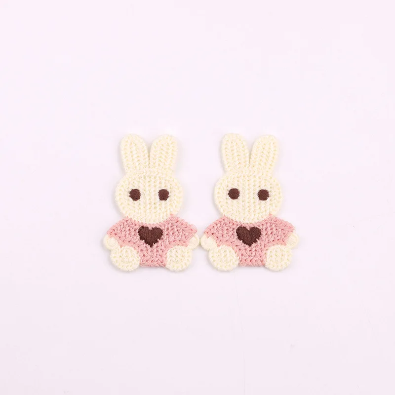 Cartoon love bunny patch embroidery clothing hat sweater torn patch girl DIY hair accessories Embroidery decorative cloth patch