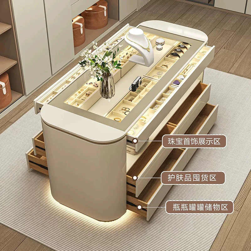 Nordic Luxury Walk in Closet Island Modern Solid Wood Storage Drawer Bedroom Storage Cabinet Paint Finish Home Furniture FYMS
