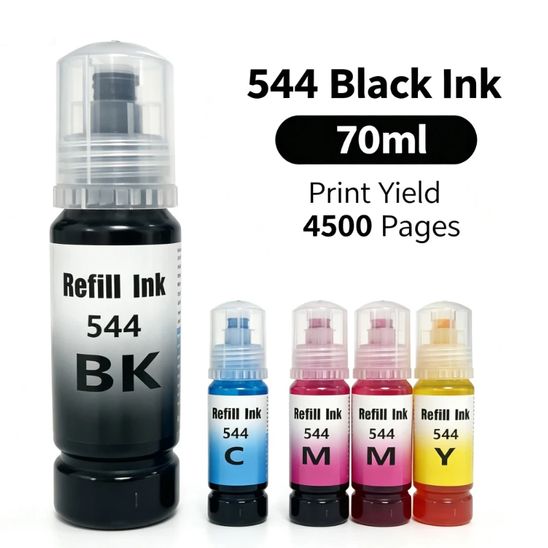 For Epson T544 Dye Ink Bottle 70ml for EcoTank L3150 L3110 L3100 L3210 L3250 L1110 L5190 L4150 L4160 L6161 L6171 L6191 Printers