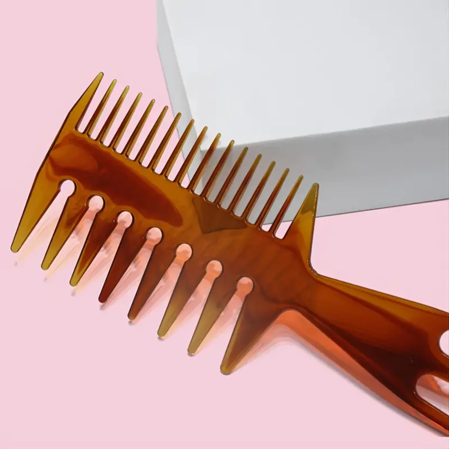 Pettine per capelli in plastica a forma di osso a coda di pesce 3 in 1 a doppio lato - Strumento super styler per una struttura perfetta dei capelli