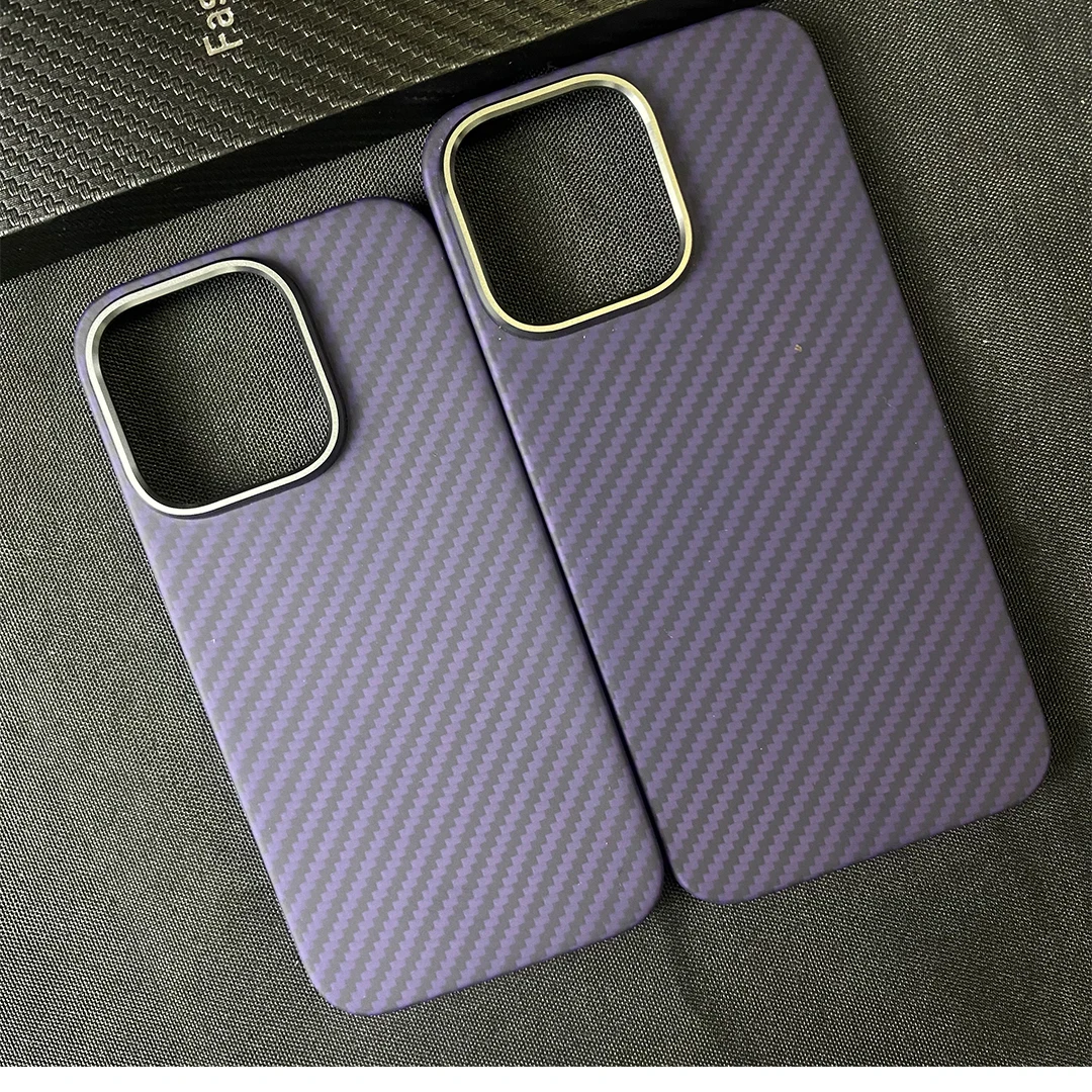 ACC-Real Carbon Case for iPhone 14 Pro, Official, Same Color Matching, Dark Night, Purple, Phone 14Pro Cover, 100%