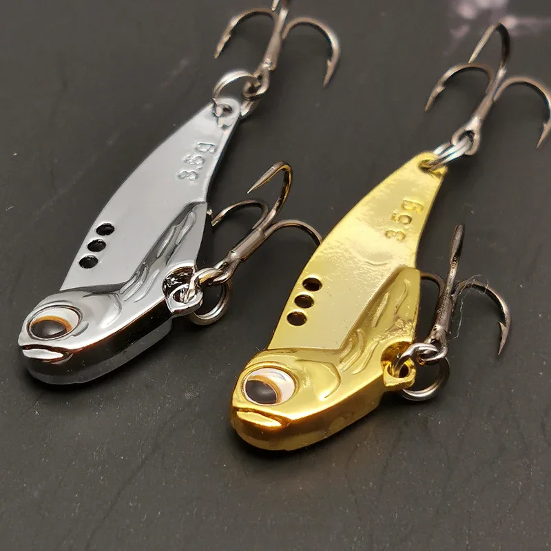 1Pcs 3.5g 5g Metal VIB Lures 3D Eyes vivid Vibrations Spoon Lure Fishing bait Bass Artificial Hard Bait Crankbait Tackle