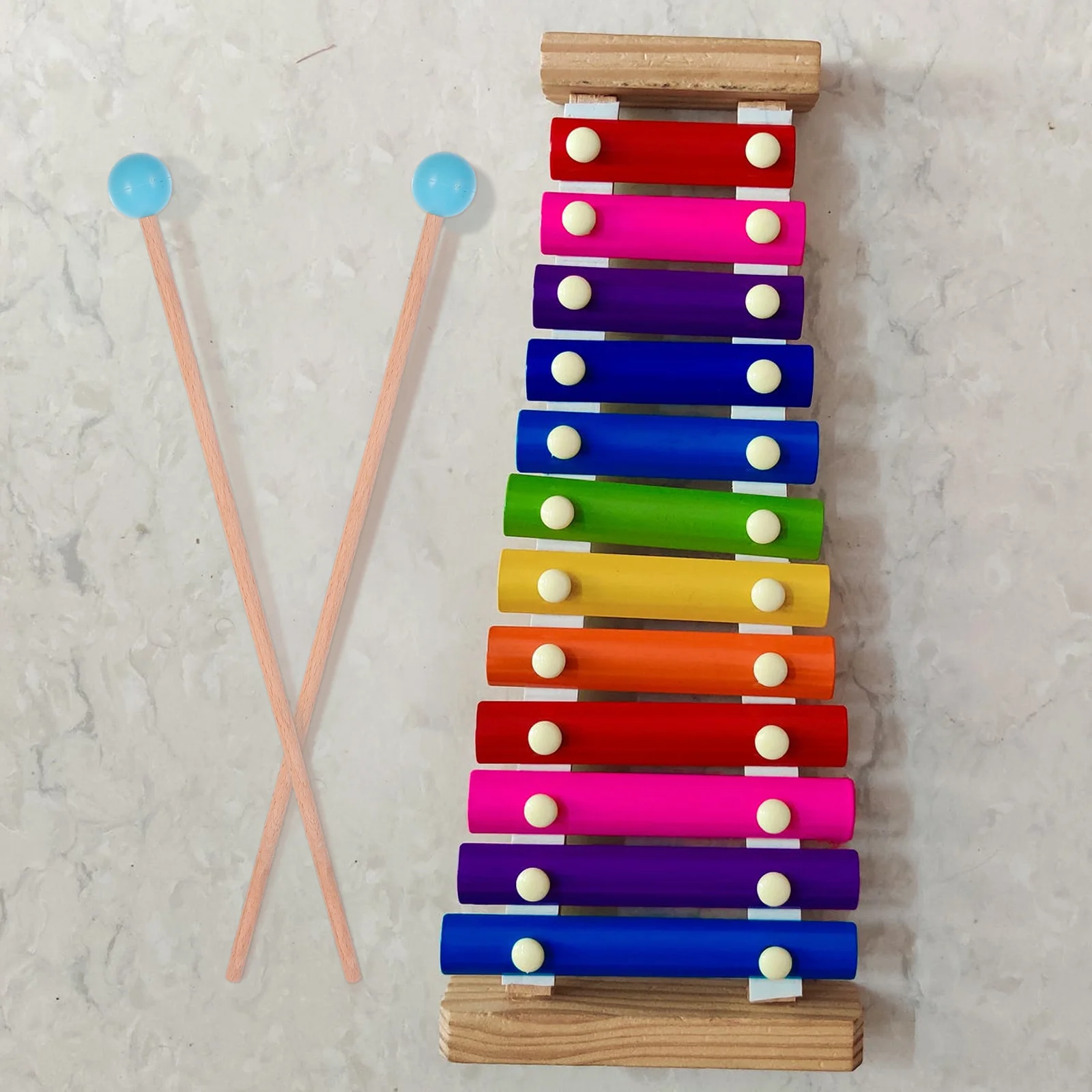 

1Pair Premium Marimba Hammer Solid Maple Handle Flexible Shaft Excellent Sound Projection for Xylophone Piano Mallet Sticks