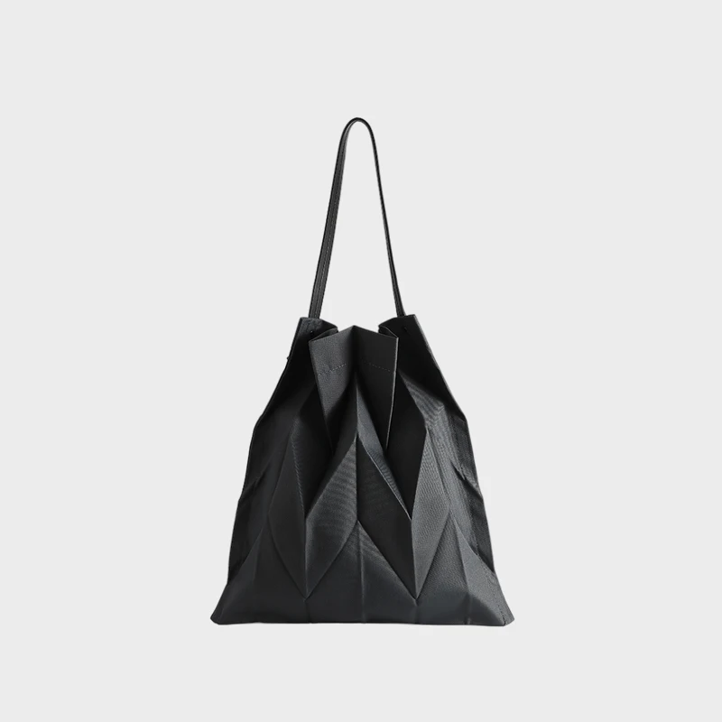 Miyake Pleated Authentic Geometric Ringer Unique Design Solid Color Shopping Bag Handbag for Woman 2023 Drawstring Bags