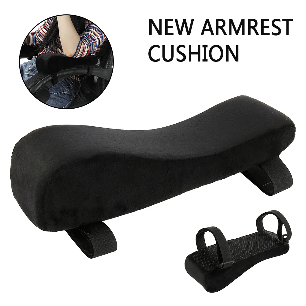 2pcs Wheelchair Armrest Pads Black Curved Armrest Cushion Soft Elbow Pillow Gaming Chair Wheelchair Armrest Elbow Cushion