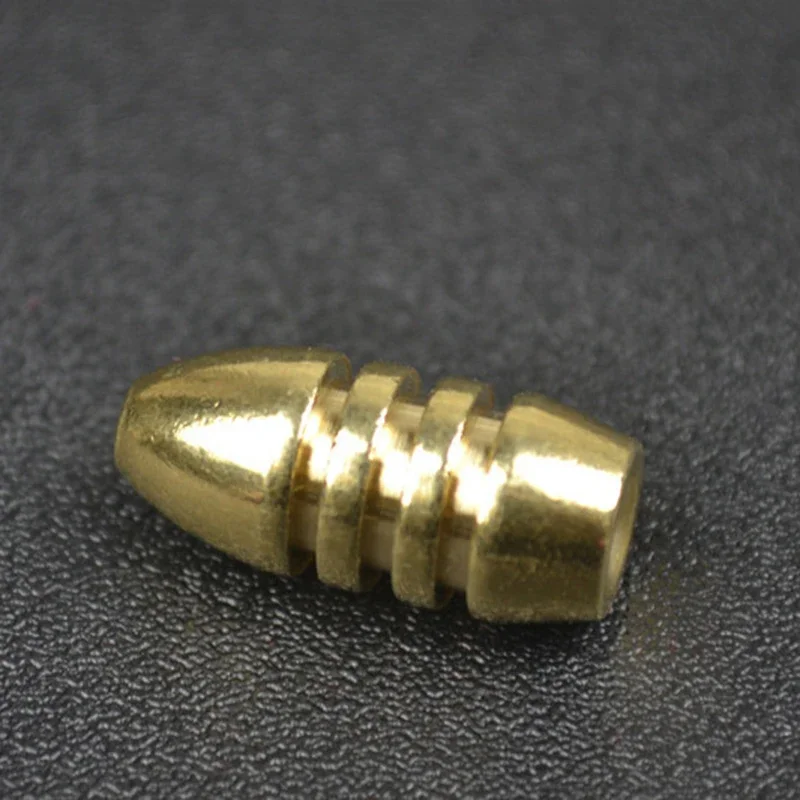 Outcit 10 pçs/lote pesos de chumbo de cobre 10g,7g,5g,3.5g,1.8g bala afiada acessórios de pesca de cobre equipamento de pesca
